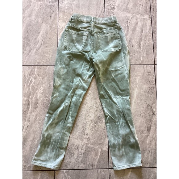 12th Tribe Green Tie Dye Tapered High Rise Jeans Button Fly S - Picture 3 of 6